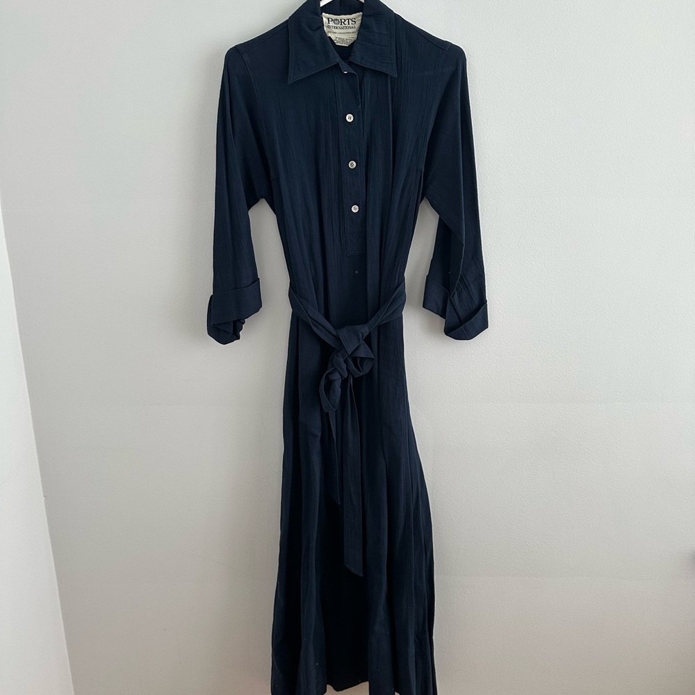Vintage Ports Navy Maxi Shirtdress